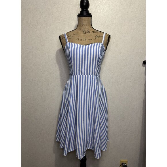 OLD NAVY Tropical Floral Botanical Striped Maxi/Mini Dress Lot 2 SMALL Beach - Picture 4 of 16